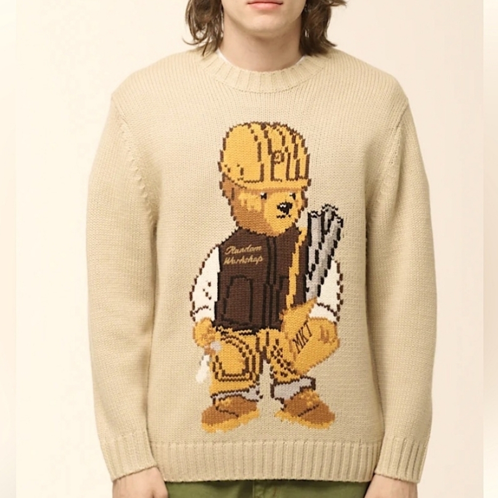 Market Workshop Bear 🐻 Knit Sweater - Cream XL NWT $180